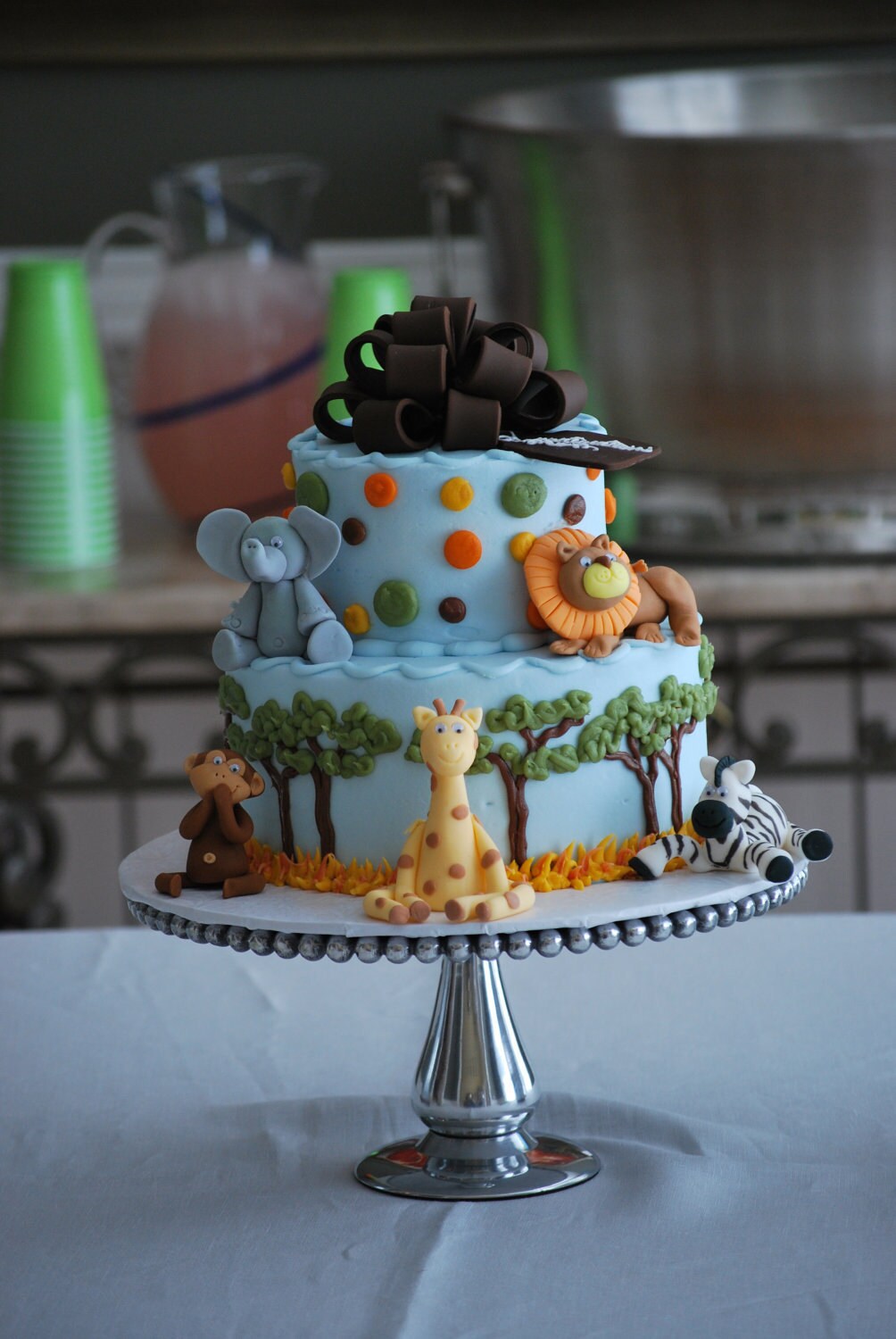 Fondant Jungle Baby Shower Cake toppers Jungle cake Etsy