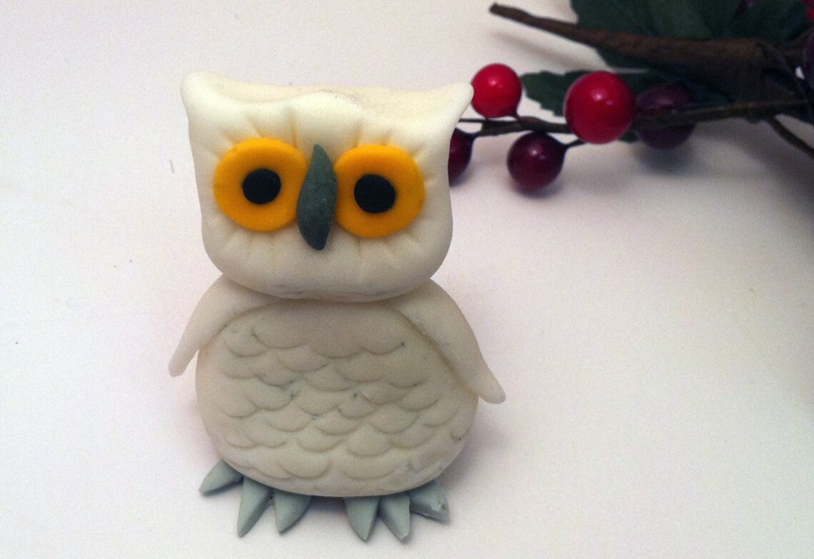 Fondant Harry Potter Hedwig Owl Cake or cupcake Topper Etsy