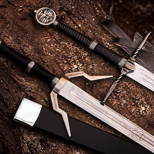 Handmade Witcher 3 Sword Master Sword OF Geralt Of Rivia Feline Steel Silver sword Personalized Birthday gift for boyfriend Christmas Gift