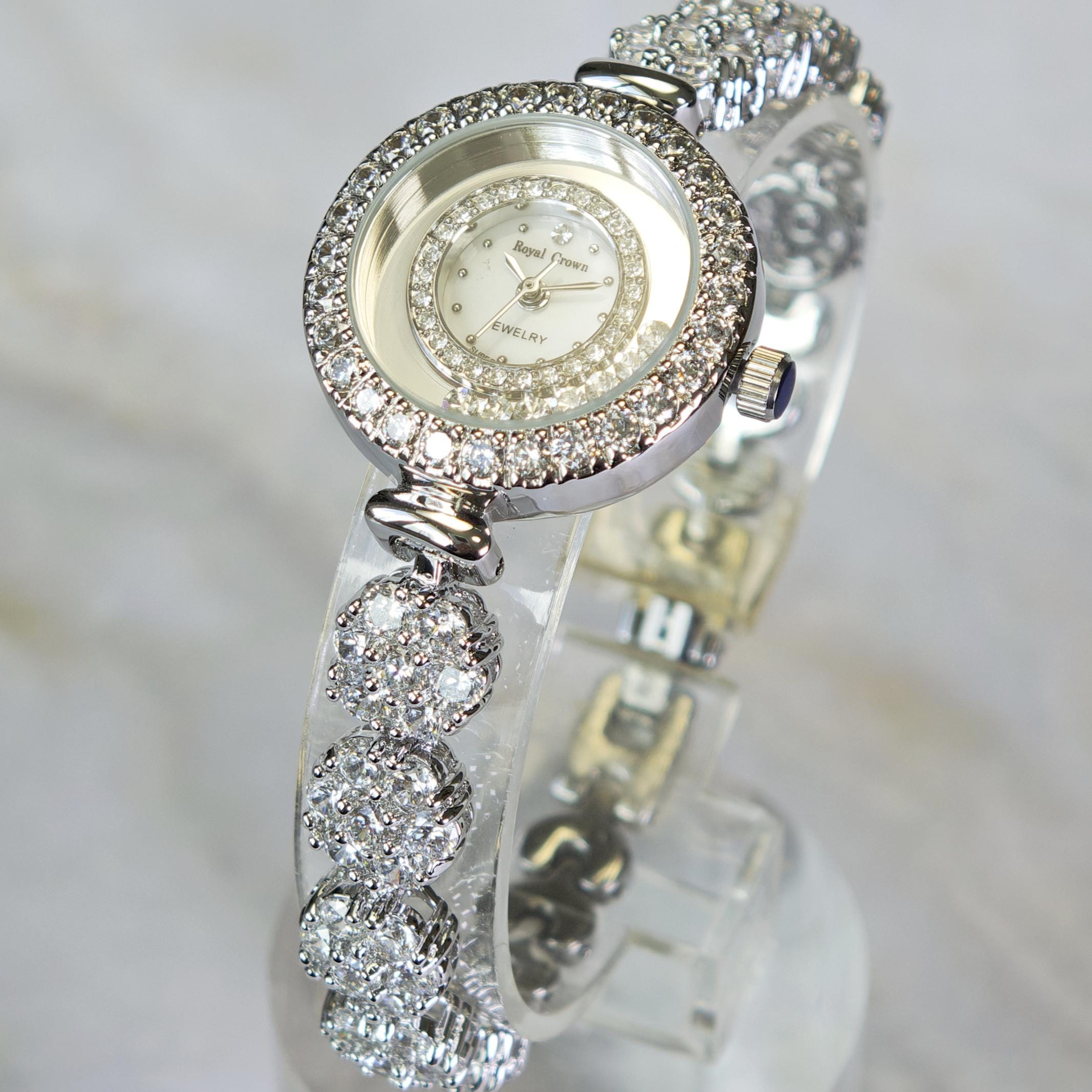 Vintage Style AA Grade Simulated Floating Diamond Bracelet Ladies Dress ...