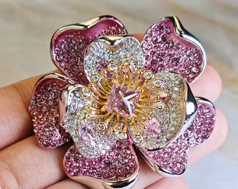 Broche Pendentif Vintage Argent Avec Cabochon Hématite – Dessin 1927, Occasion Bon état