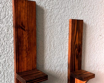 Apliques rústicos de madera: decoración rústica de nogal oscuro hecha a mano