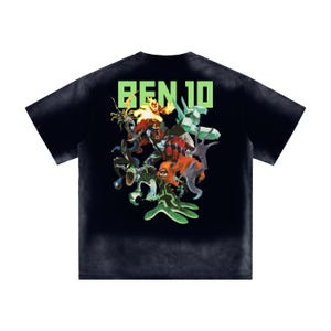 Ben 10 Alien collage vintage T-shirt, cartoon network, Sunfaded Edge, Ben 10 Aliens