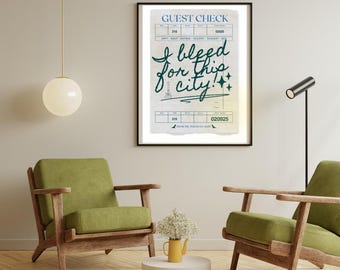 Eagles Philly Guest Check – Philadelphia Football 2025 Printable Wall Art | Retro Sports Decor | Digital Download