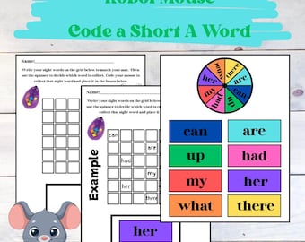 Learning Resources Robot Mouse Code a Sight Word Planning Sheet
