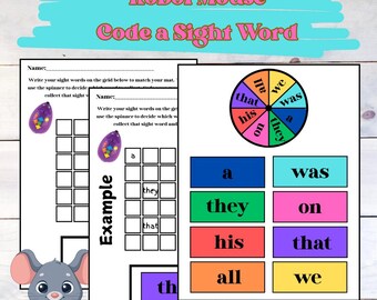 Learning Resources Robot Mouse Code a Sight Word Planning Sheet