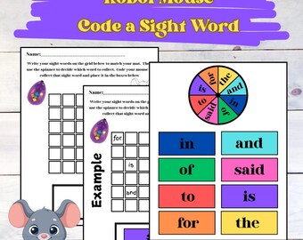 Learning Resources Robot Mouse Code a Sight Word Planning Sheet