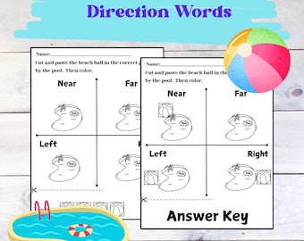 Directions Words Vocabulary Practice for Preschool and Kindergarten