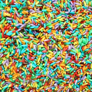 Rainbow Sensory Rice Filler, Bulk Sensory Rice, Colored Rice for Sensory Bin, Birthday Sensory Bin, Sensory Rice