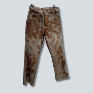 Custom Hair-On Cowhide Leather Pants: Handmade Western Cowboy Trousers
