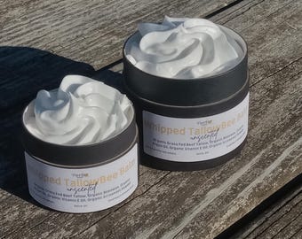 Organic Whipped Tallow Balm: Grass Fed Tallow & Beeswax
