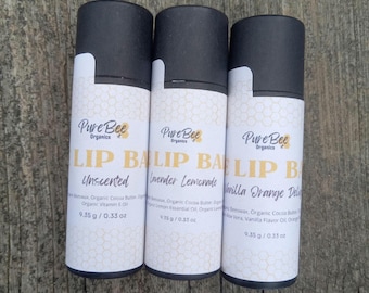 Organic Beeswax Lip Balm - Eco Friendly Packaging - Gift Ideas - Moisturizing