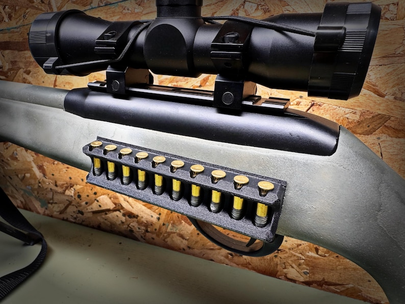 22LR Rimfire 10 Round Shell Caddy Ammo Holder - Black PETG-CF With Hook ...