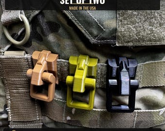 Military Molle D-Ring Clip (2-Pack) – 3D Printed Tactical Backpack Attachment