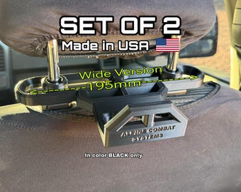 Universal WIDE Headrest Hanger for all Vehicles - Tactical Gear Organizer (Pair)