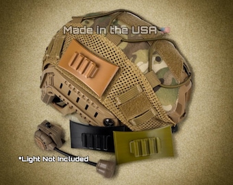 Picatinny Helmet Mount Tactical Hook & Loop Flashlight Rail - Coyote Brown, Olive Green, Jet Black