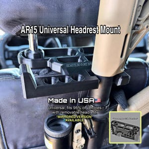 Universal Vehicle Headrest Mount for AR-Style Rifles - Made in USA, Black