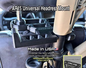 Universal Vehicle Headrest Mount for AR-Style Rifles - Made in USA, Black