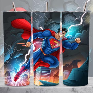 Super Hero Tumbler, 20oz Skinny Wrap, Cartoon Character Design, Kids Tumbler PNG, 90s Style Sublimation, Digital Download File