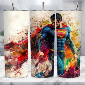 Superhero Comic Style Tumbler Wrap: 20oz Sublimation Design (Digital Download