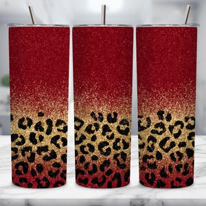 Leopard Glitter Tumbler Wrap PNG, Leopard Print Sublimation Tumbler Design, Skinny Tumbler Wrap, Digital Download, Instant Download,Png File
