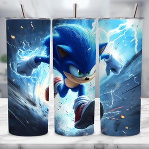 Blue Hedgehog Tumbler Wrap: Video Game Character PNG (Digital Download, 20oz Tumbler Design)