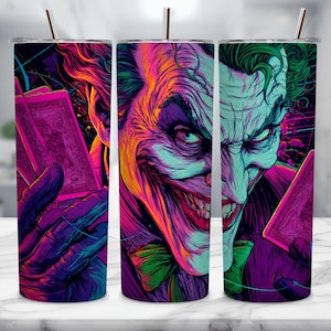 Omslagdoek griezelige clown: Jocker-sublimatieontwerp, png (20 oz. magere beker digitale download
