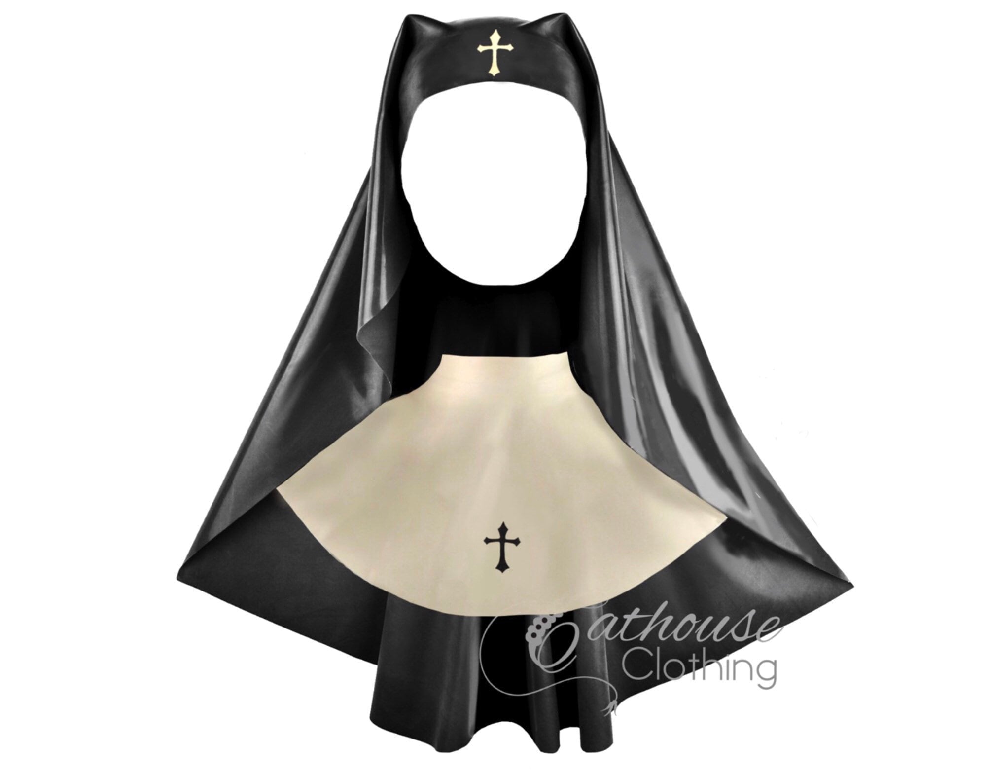 Latex Nun Headpiece And Collar By Cathouse Clothing WRUB539 Etsy