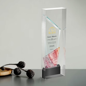 Personalized Clear Acrylic Corporate Award Plaque: Employee Recognition