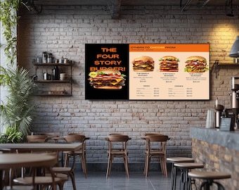 Animated 4K TV Menu Board I Digital Canva Template I Customize In Canva & Save On USB To Play On Menu Board