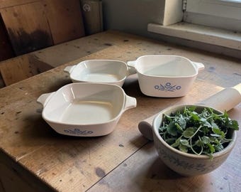 Corning Ware  #2 P-41 Blue Cornflower Mini 's & #1 P-43B Lot of 3