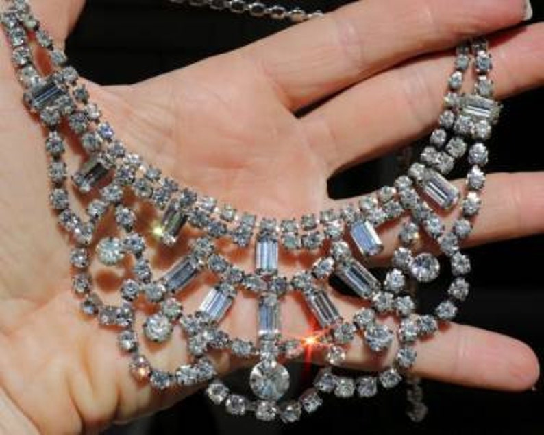 Vintage Baguette Rhinestone Necklace