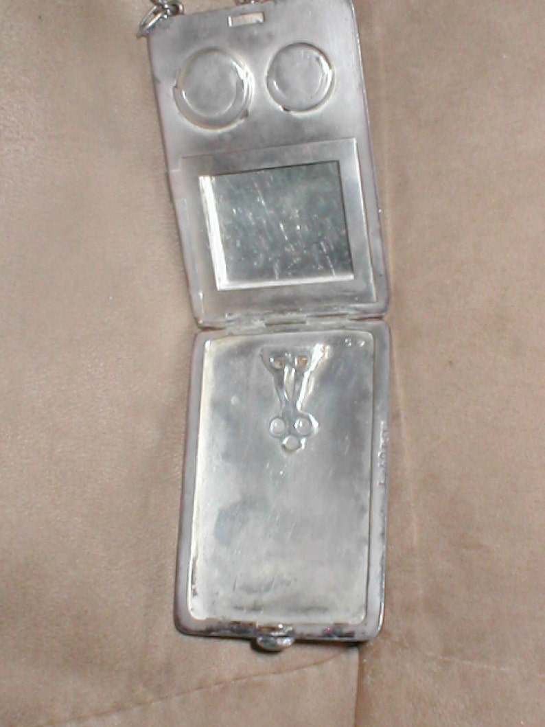 Silver Compact Dance Purse Antique WM co