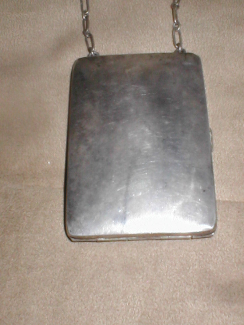 Silver Compact Dance Purse Antique WM co