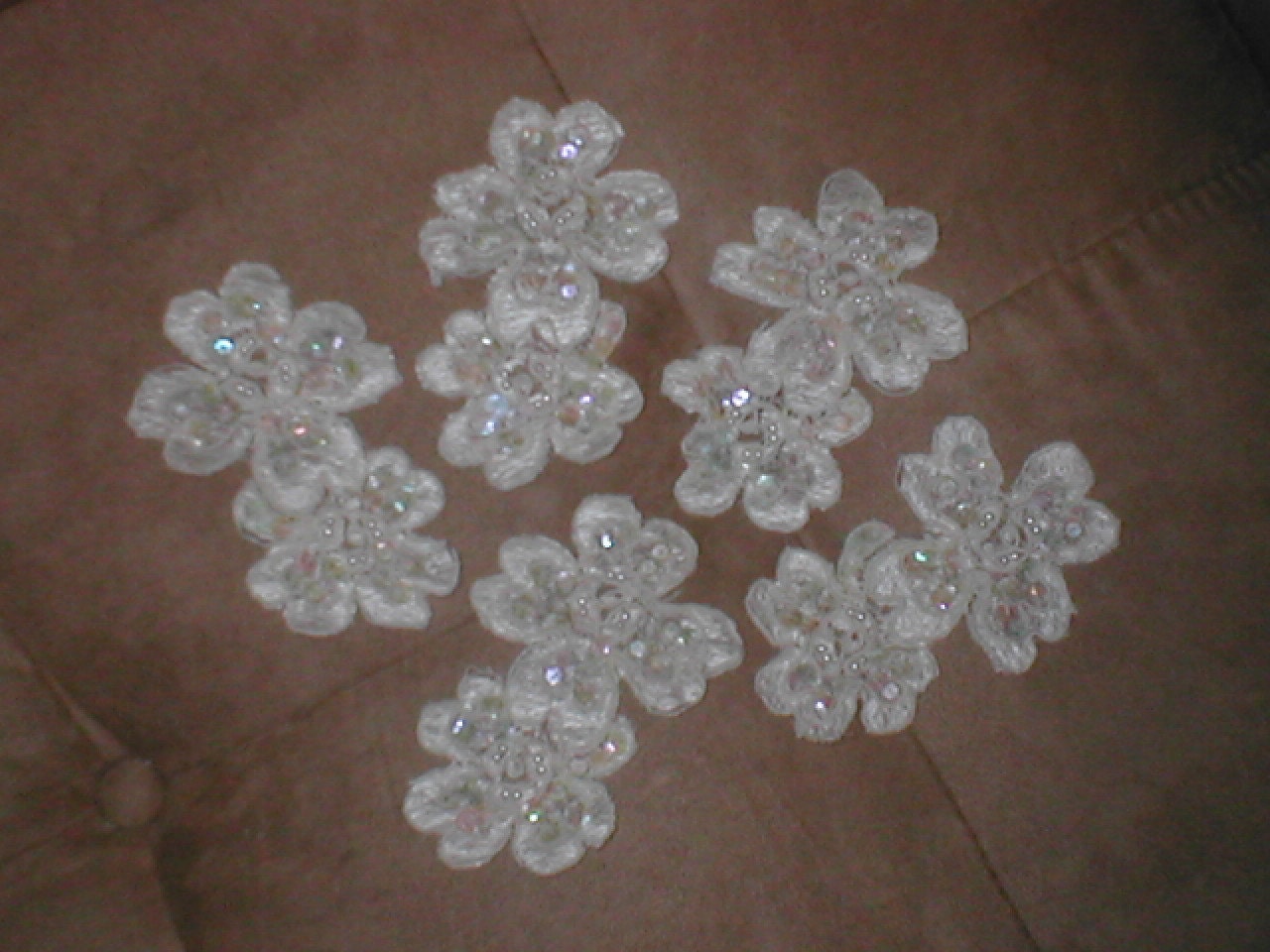 Vintage Beaded Ivory Lace Appliques Etsy