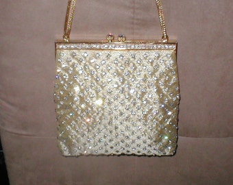 Vintage Gold Rhinestone Evening Purse by Walborg