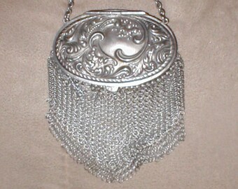 Antik Silber Chainmail Mesh Geldbörse