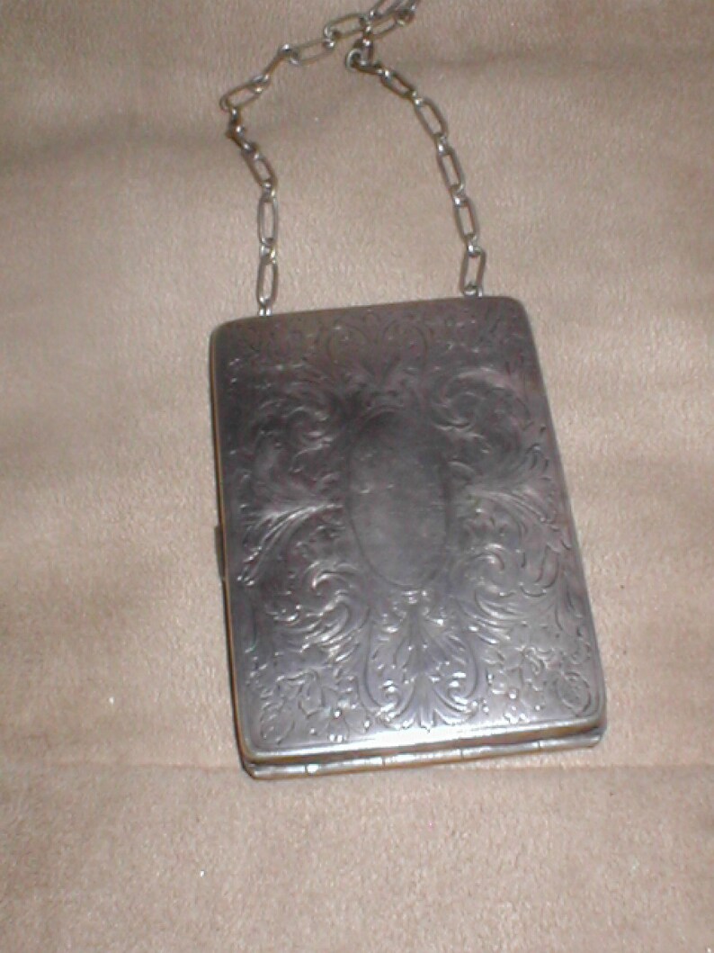 Silver Compact Dance Purse Antique WM co