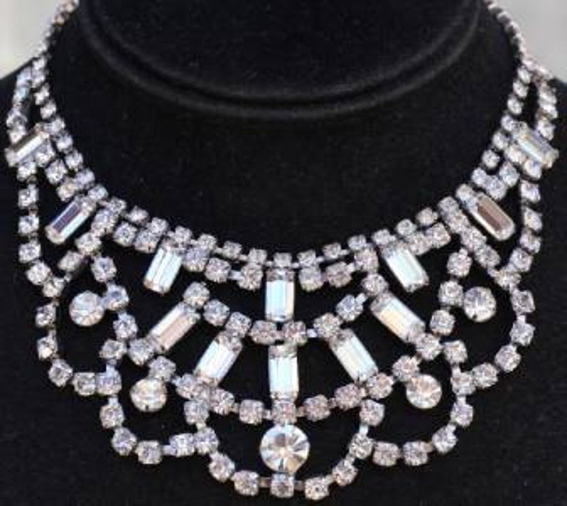 Vintage Baguette Rhinestone Necklace