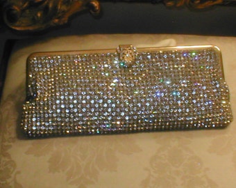 Vintage Solid prong-set Rhinestone Evening Purse by WALBORG