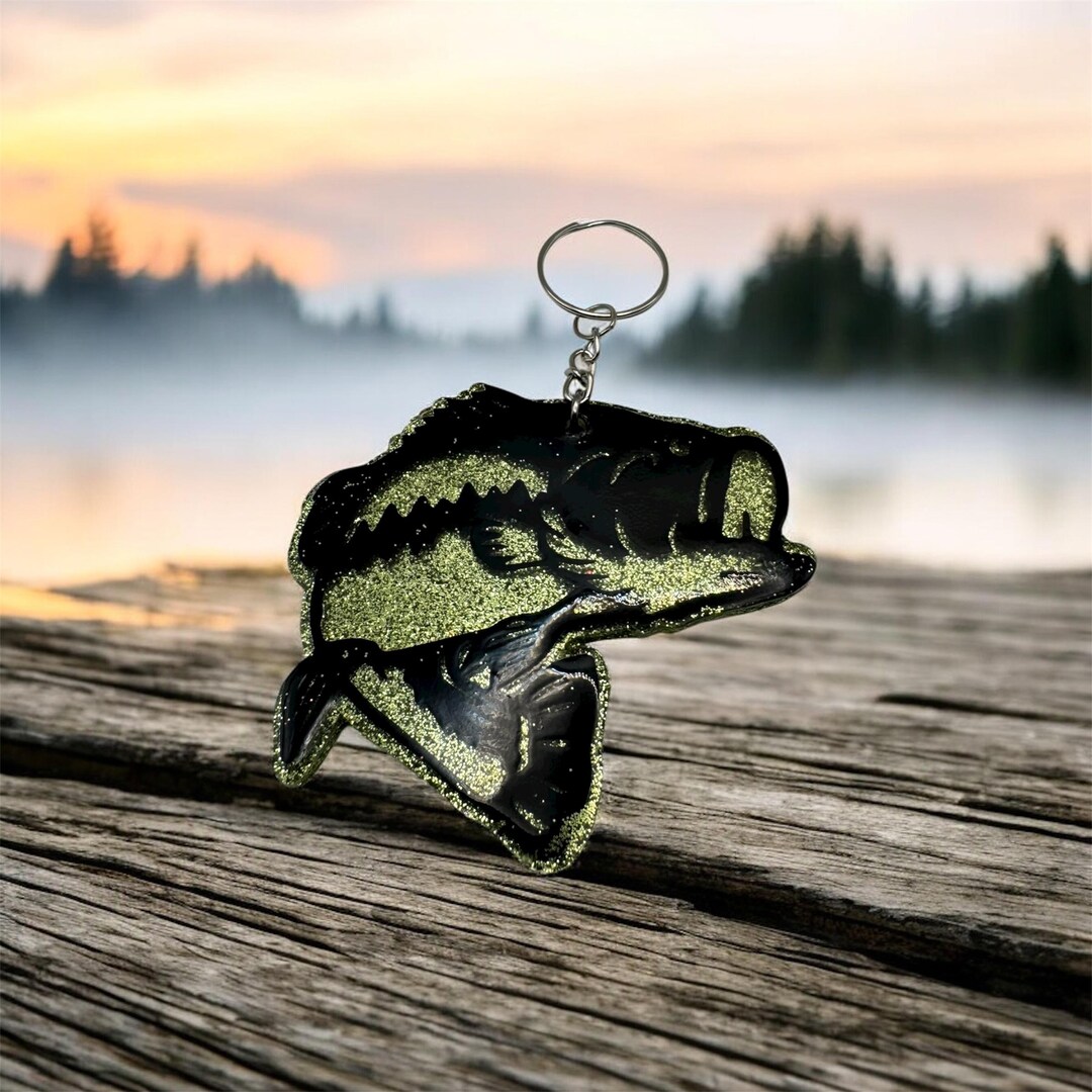 Custom Acrylic Bass Fish KEYCHAIN, Boat Keys, Fisherman Gift - Etsy