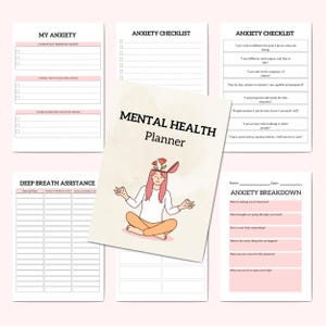 Mental Health Planner, Wellness Journal, Anxiety Journal, Printable Planner, Therapy Journal, Instant Download, Mental Health Checklist