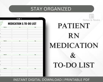 RN Medication Tracker | Printable Nursing To-Do List (PDF)