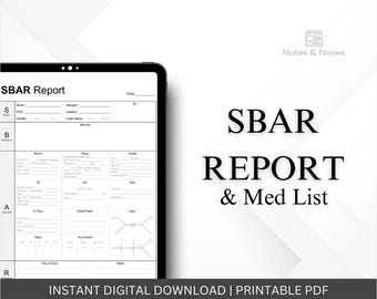 SBAR Report Template | Printable Nurse Shift Handover Form (PDF)