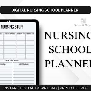 Planner voor verpleegscholen | Afdrukbare student RN Planner | Studieplanner en planningtracker | Digitale verpleegkundige pdf