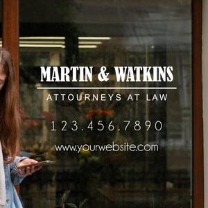 Customizable Vinyl Decal | Your Business Name or Logo - Storefront Sticker - Personalized - Custom Shop - Company Window or Door Lettering