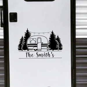 Camper Decal- Personalized Last Name RV- RV Decor- RV Decal- Camper- Glamping- Window Sticker