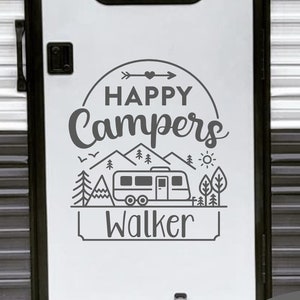 Personalized Camper Decal  - Mountains- Trees- RV Decor- RV Decal- Camper- Glamping- Window Sticker-Motorhome