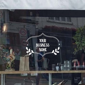 Customized Storefront Vinyl Decal- Your Business Name- Store Hours- Business Logo- Window Decal- Small Business
