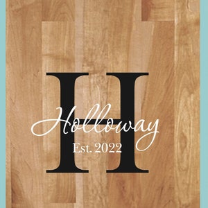 Cornhole Decals- Monogram Last Name Est Date- Vinyl Decals- Wedding- Anniversary- Birthday-Personalized Cornhole- Custom Cornhole Decals